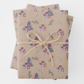 Kute Waterverf kerstboom op Kraft Inpakpapier Vel (In situ)