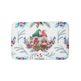 Kute Waterverf kerstgnomen Badmat