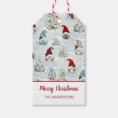 Kute Waterverf kerstgnomen Cadeaulabel (Voorkant)