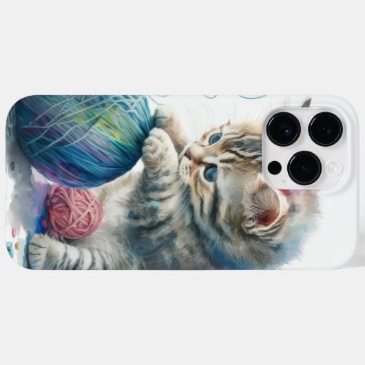 KUTE WATERVERF KITTEN MET BAL VAN GARENS Case-Mate iPhone CASE (Achterkant (horizontaal))