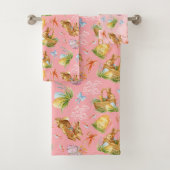 Kute waterverf konijnen en oosterelementen bad handdoek (Insitu)