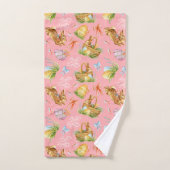 Kute waterverf konijnen en oosterelementen bad handdoek (Handdoek)