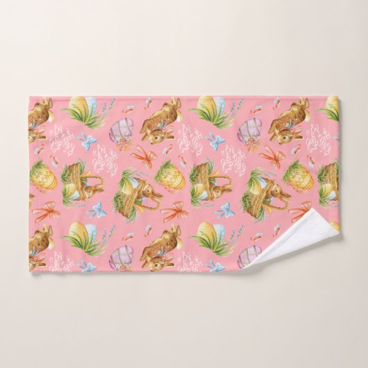 Kute waterverf konijnen en oosterelementen bad handdoek (Handdoek)