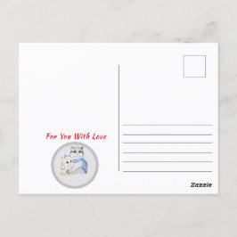 Kute waterverf kwetse katten op Valentijnsdag Briefkaart