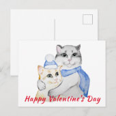 Kute waterverf kwetse katten op Valentijnsdag Briefkaart (Voorkant / Achterkant)