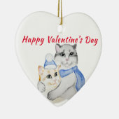 Kute waterverf kwetse katten op Valentijnsdag Keramisch Ornament (Rechts)