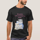 Kute waterverf kwetse katten op Valentijnsdag T-shirt (Voorkant)
