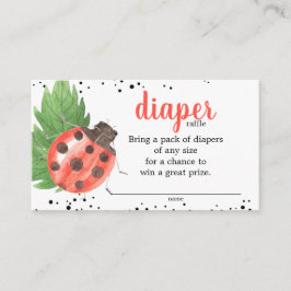 Kute Waterverf Ladybug Baby shower Diaper Raffle Informatiekaartje