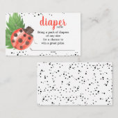 Kute Waterverf Ladybug Baby shower Diaper Raffle Informatiekaartje (Voorkant / Achterkant)