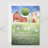 Kute Waterverf landbouwhuisdieren Gejaard Kaart (Voorkant)