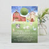 Kute Waterverf landbouwhuisdieren Gejaard Kaart (Staand voorkant)