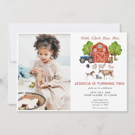 Kute Waterverf landbouwhuisdieren Gejaard Kaart (Voorkant)