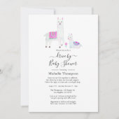 Kute Waterverf Llama-themad per Baby shower Kaart (Voorkant)