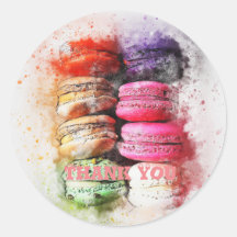 Kute Waterverf Macaron Abstracte Klassieke Sticker