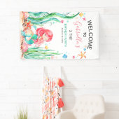 Kute Waterverf Mermaid under the Zee Birthday Ban Spandoek (Insitu)