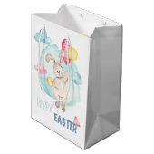 Kute Waterverf Moderne Happy Paast Bunny-ballonnen Medium Cadeauzakje (Achterkant Gekanteld)