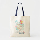 Kute Waterverf Moderne Happy Paast Bunny-ballonnen Tote Bag (Voorkant)