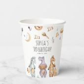 Kute Waterverf Musical African Animals Day Papieren Bekers (Achterkant)