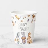 Kute Waterverf Musical African Animals Day Papieren Bekers (Voorkant)