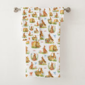 Kute waterverf-oosterkonijnen bad handdoek (Insitu)