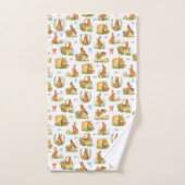 Kute waterverf-oosterkonijnen bad handdoek (Handdoek)
