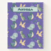 Kute Waterverf op Light Paars Dinosaur Pattern Notitieboek (Achterkant)