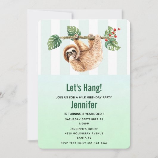 Kute Waterverf op zaterdag Kaart (Voorkant)