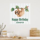 Kute Waterverf op zaterdag Poster (Keuken)