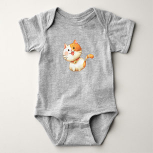 Kute Waterverf Oranje Kat Kitten Pet Animal Romper