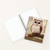 Kute Waterverf Owl Notitieboek met naam (Binnen)