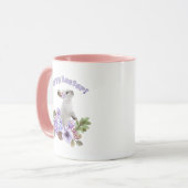 Kute Waterverf PaasBunny met bloemen Mok (Voorkant links)