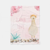 Kute Waterverf Pastel No Probllama Llama Nursery Fleece Deken (Voorkant)