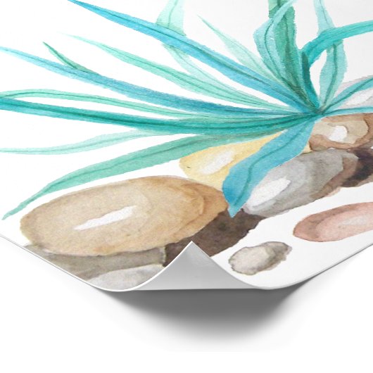 Kute Waterverf Pastel No Probllama Llama Nursery Poster (Hoek)