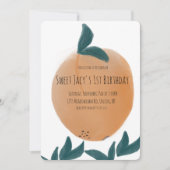 Kute Waterverf Peach Sweet Birthday Kaart (Voorkant)