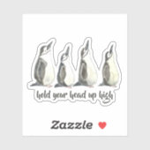 Kute Waterverf pinguïns houden je hoofd omhoog Sticker (Vel)