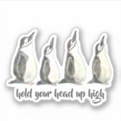 Kute Waterverf pinguïns houden je hoofd omhoog Sticker (Voorkant)