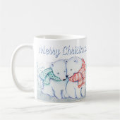Kute Waterverf Polar Beren Merry Kerstry Koffiemok (Links)