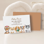 Kute Waterverf Puppies Pet Grooming Service Busin Visitekaartje