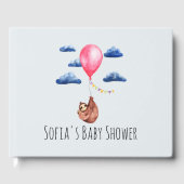 Kute Waterverf Sloth Moeder and Name Baby shower Gastenboek (Voorkant)