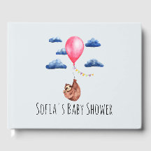 Kute Waterverf Sloth Moeder and Name Baby shower