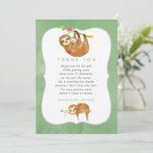 Kute Waterverf Sloth themed Baby shower Hartelijk  Bedankkaart (Staand voorkant)