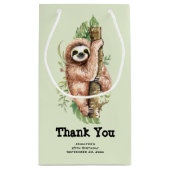 Kute Waterverf Sloth & Tropical Leaves Hartelijk d Klein Cadeauzakje (Achterkant)