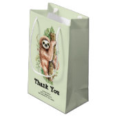 Kute Waterverf Sloth & Tropical Leaves Hartelijk d Klein Cadeauzakje (Achterkant Gekanteld)