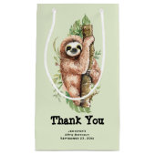 Kute Waterverf Sloth & Tropical Leaves Hartelijk d Klein Cadeauzakje (Voorkant)