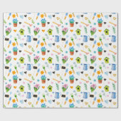 Kute Waterverf Spring Flower Pattern Happy Paast Cadeaupapier (Vlak)