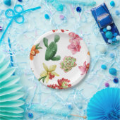 Kute Waterverf Succulent hand getrokken patroon Papieren Bordje (Feest)