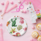 Kute Waterverf Succulent hand getrokken patroon Papieren Bordje (Feest)