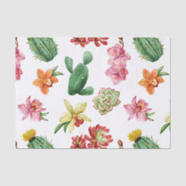 Kute Waterverf Succulent hand getrokken patroon Tissuepapier