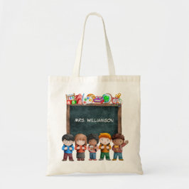 Kute Waterverf Terug naar Kinder schoolspullen Tote Bag