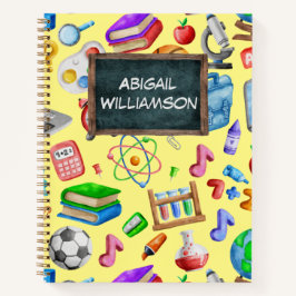 Kute Waterverf Terug naar schoolspullen Kleurrijk Notitieboek